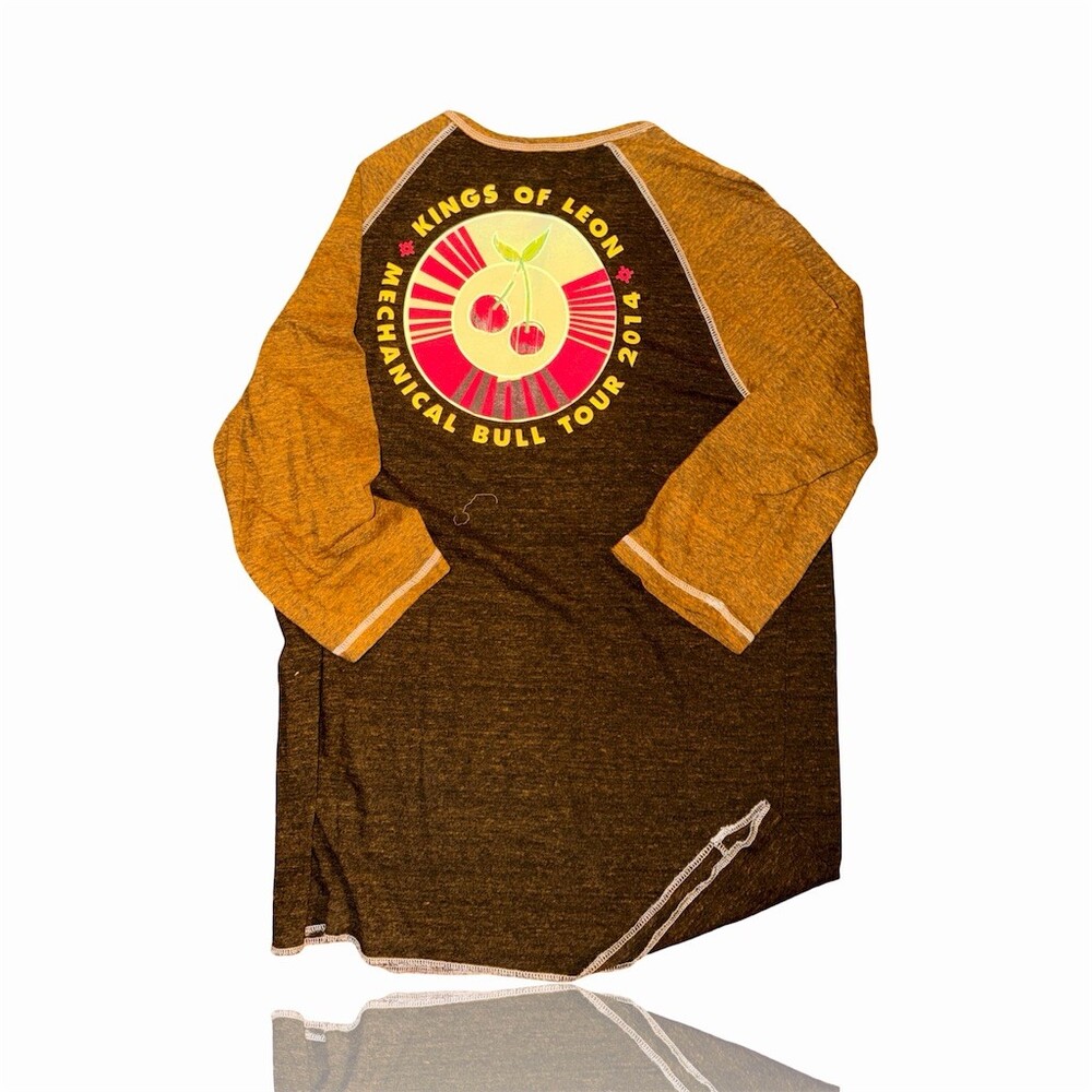 Kings of Leon Mechanical Bull Tour 2014 Raglan Henley 3/4 Sleeve Tee 2XL